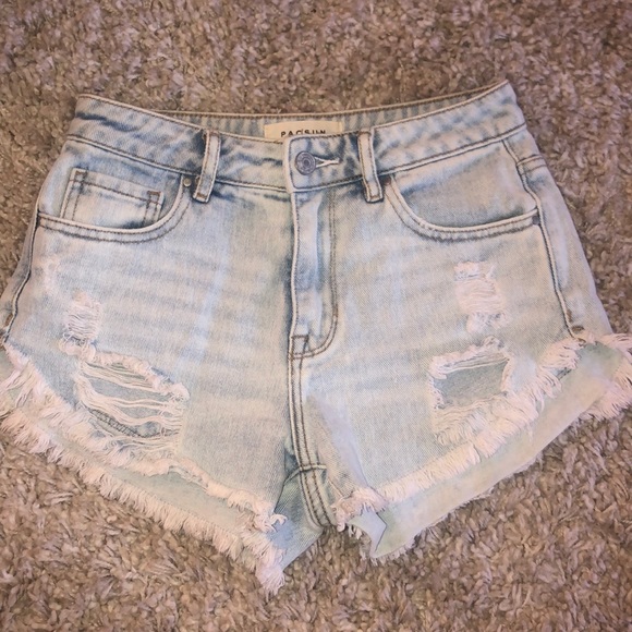 Pacsun Lightwash Distressed Shorts - Picture 1 of 2